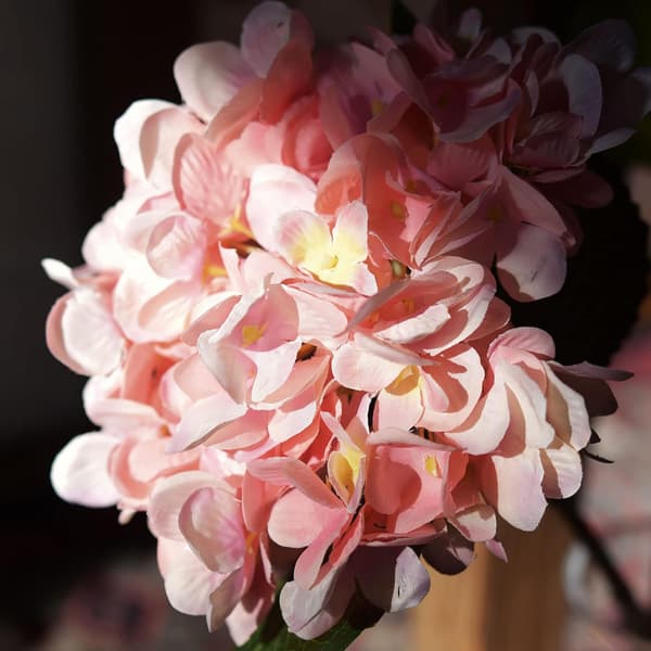 5-pack Konstgjorda Hydrangea Blommor i Silke, Blomsterarrangemang Dekoration 47cm pink