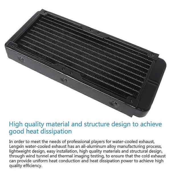 Vandkøling Computer Radiator 10 Rør Aluminium Varmeveksler Væskekøling