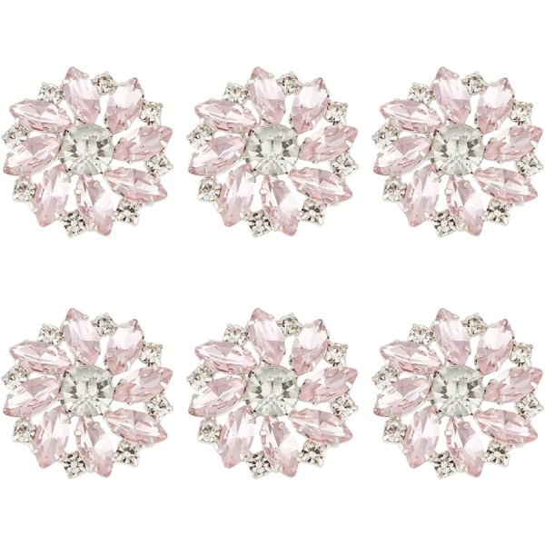 10 stk 28MM Blomst Rhinestone Shank Knapper Krystall Sy På Knapper med 1 Hull og Flat Bakside, Rhinestone Snøfnugg Metallknapper F