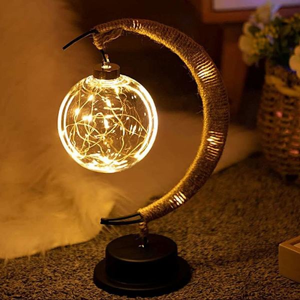 Lunar Lamp Smart Nattbordlampe USB-drevet LED Månelampe Henge Minne Månelampe, Soverom Nattbord Dekor