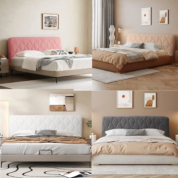 Huvudgavelskydd, Huvudgavelskydd Dekorativt Skydd Sovrum Förtjockat Mjukt Paket Dammskydd Stretch Överdrag, Kamel, 170cm(67inch)