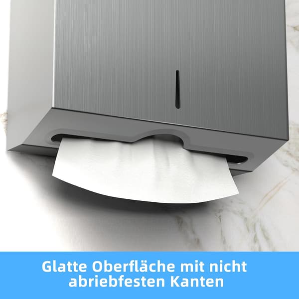 Papirhåndkleholder i rustfritt stål, veggmontert tørkepapirdispenser polished silver