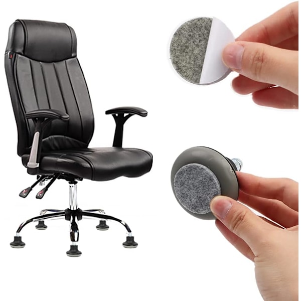 5 STK Glide Hjul, Sorte Drejelige Hjul til Kontorstol, 2 Tommer Klokke Glidere Udskiftning Kontorstol Hjul Stopper