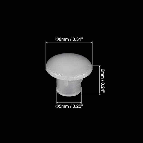 200 st 5 mm (3/16-tum) plastskruvpluggar, täcklock för möbler, skåp och garderober, transparenta
