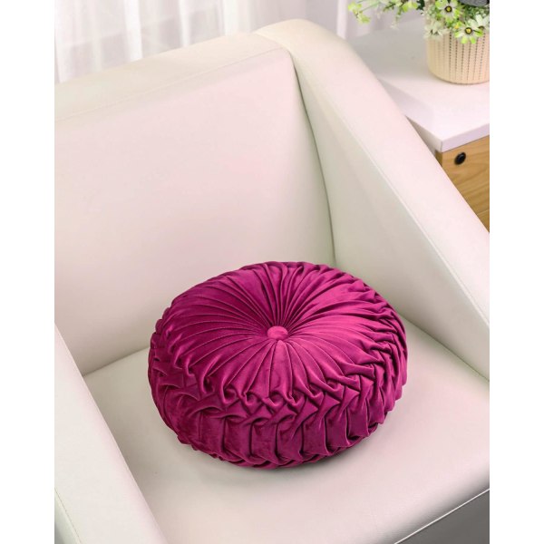 Dekorativt 3D-pumpa runt sammetskudde för soffa, dekorativ kudde för sängstol, golv 15\"X15\" Dark Purple 15"L x 15"W