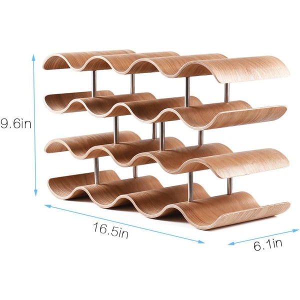 Pinottava pulloteline, bambupulloteline, vapaasti seisova puinen viinipulloteline, 14 pulloa, maksimisuunnittelu kotiin, keittiöön, baariin, ruokasaliin, 44x17x7,5 cm