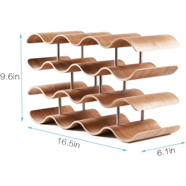 Stapelbar Flaskställ, Bambu Flaskställ Fristående Trä Vinflaskhållare 14 Flaskor Max Design för Hem Kök Bar Matsal, 44x17x7.5cm