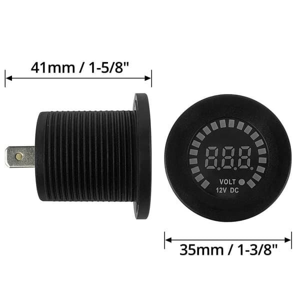 Voltmeter-testare, motorcykelbilvoltmeter, 12V med LED-digital displaypanel, för båtmarina fordon, motorcykel, bil