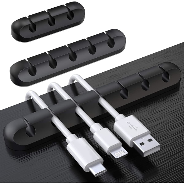 Cable Clips Desk Organizer, Set of 3 Cable Holder, Cord Organizer, Cable Management, Cable Tidy for USB Charger/Mouse/Earphone/PC Cables