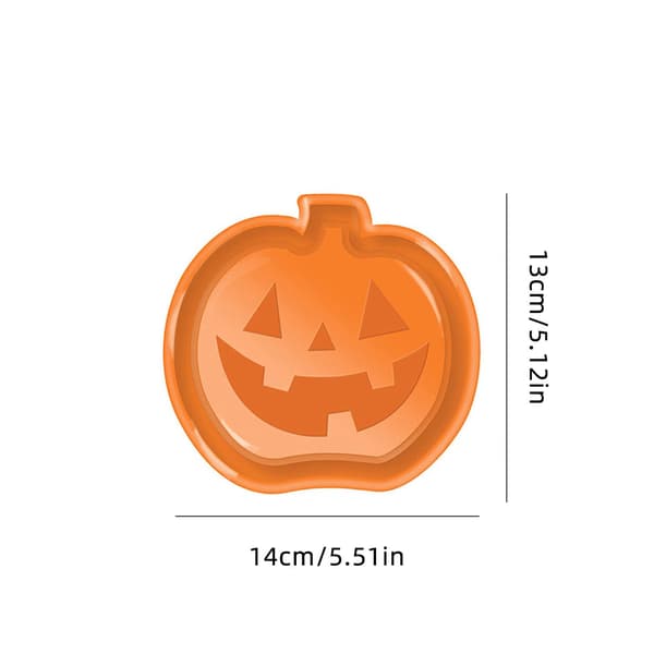 3-pack Halloween-tallrikar i kartong, dekorerade med fladdermöss, spöken och pumpor för Halloween!