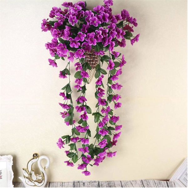 2 kpl Teko-Wisteria-köynnös Teko-riipuskukat Tekokasvit, Ulko- ja Kotioven Koristelu Purple