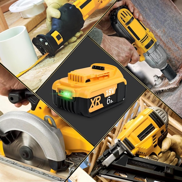 18V 6AH erstatningsbatteri til dewalt DCB184 DCB182 DCB180 DCB200 DCB184 batteri til elværktøj