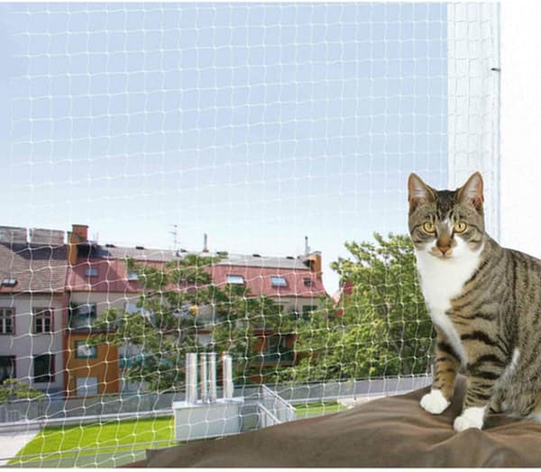 Transparent kattebeskyttelsesnet, 4 x 3 m