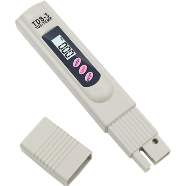 Bärbar digital LCD TDS-3 dricksvattenmätare, temperatur- och PPM-vattenrenhetstestare, 0-9990 PPM vattenhydroponik (testar inte PH)