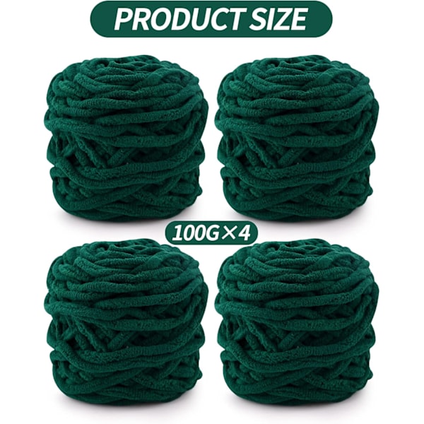 Stickgarn 4 x 100g Flerfärgat Stickgarn för Virkning, Mjukt Tjockt Garn för Garnprojekt Att Göra Plyschbollar