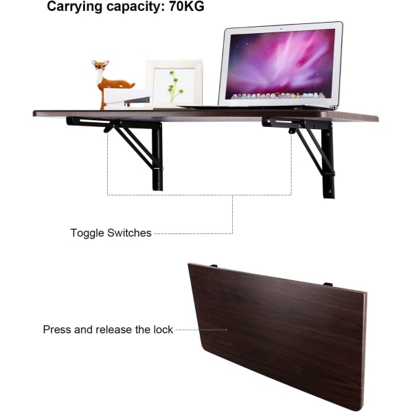 Folding Bracket 400mm, 2 stk Foldable Console Bracket, Folding Shelving Brackets Load, Retractable Folding Console Bracket, Shelf Bracket