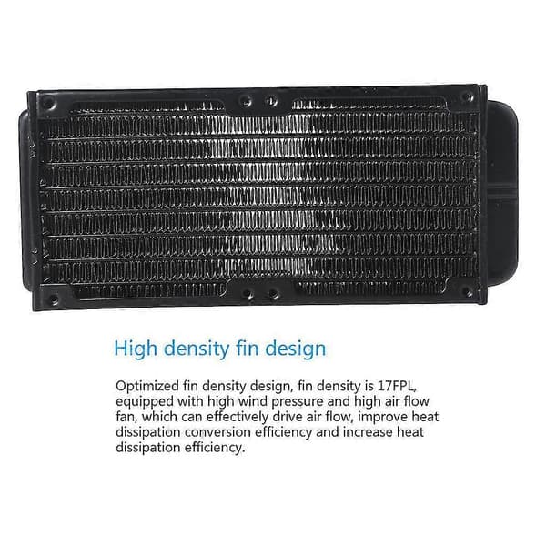 Vandkøling Computer Radiator 10 Rør Aluminium Varmeveksler Væskekøling