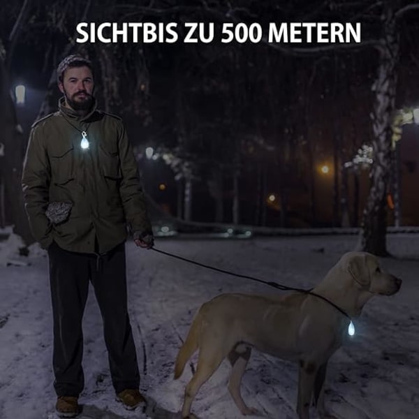 2-pakkainen koiranvalo USB ladattavalla, koiran kaulapantavalolla, koiran LED-turvavalot yökävelyyn Kiinnitä kaulukseen, talutushihnaan tai valjaisiin