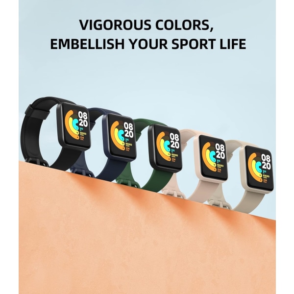 2-pakkaus hihna, yhteensopiva Xiaomi Mi Watch Lite/Redmi Watch -älykellojen kanssa, pehmeä silikoniurheiluranneke - musta/musteensininen