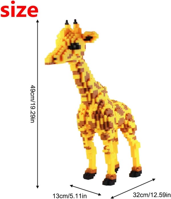 Mikrobyggstenar Mini husdjur Byggstenar Leksaker för barn Giraffe 12 x 5 x 19 inches