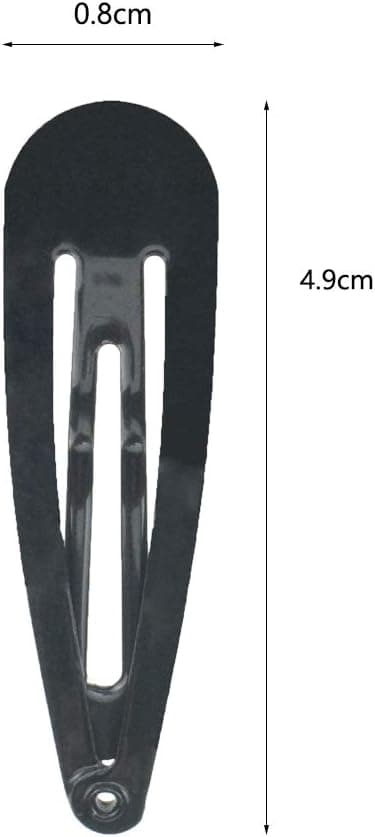 40-pack 2-tums metallklämmor för barn, hårspännen för flickor Black 2 Inch