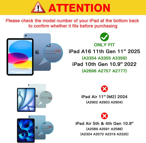 2-pack skärmskydd för iPad A16 2025 11:e 11\"/10:e 2022 10.9\"