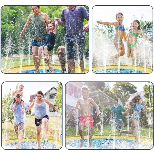 Vattenspraymatta Stänkskydd Vattenspraymatta för Barnleksaker 170cm Vattenspraymatta Stänkskydd Utomhus för Trädgård Pool Strand Familj Barn