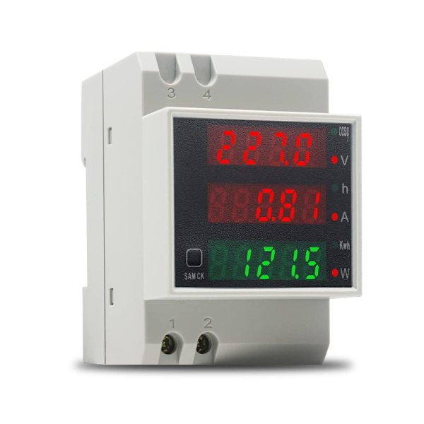 Din-skena elmätare, voltmeter digital ampèremätare AC 80-300V 100A wattmeter elförbrukningsmätare 1 fas watt KWh-mätare
