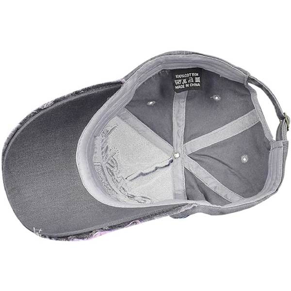Baseball-lippis Klassiset Urheilullinen Rennot Yksinkertainen Auringonhattu Unisex Säädettävä Rock Shark Vintage Kulunut Puuvilla Reuna Hiominen gray