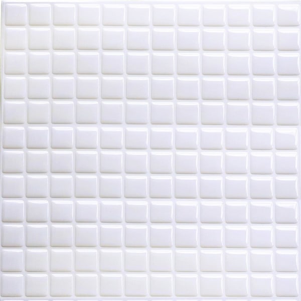 3D Mosaik Klæbende Vægfliser Vandtæt Selvklæbende Flise Sticker 23.6X23.6cm til Køkken Badeværelse-4 stykker