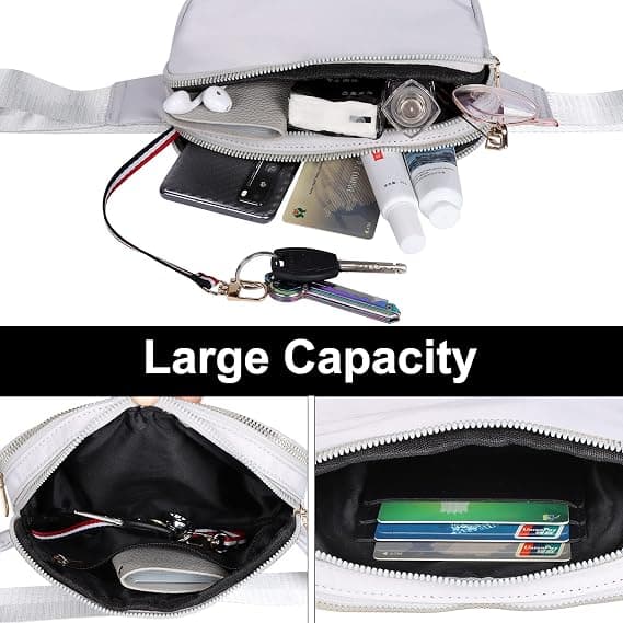 Bumbag til kvinder, Fanny Pack til damer Sort Mode Taljepose til vandreture løb gåture grey