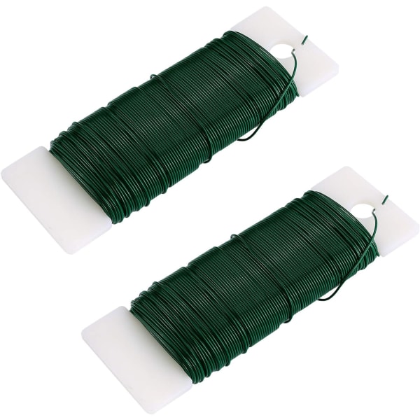 2 Roll Green Florists Wire Flexible Paddle Wire for DIY Crafts, Christmas Garland, Wreaths, Flower Bouquets and Floral Arrangements