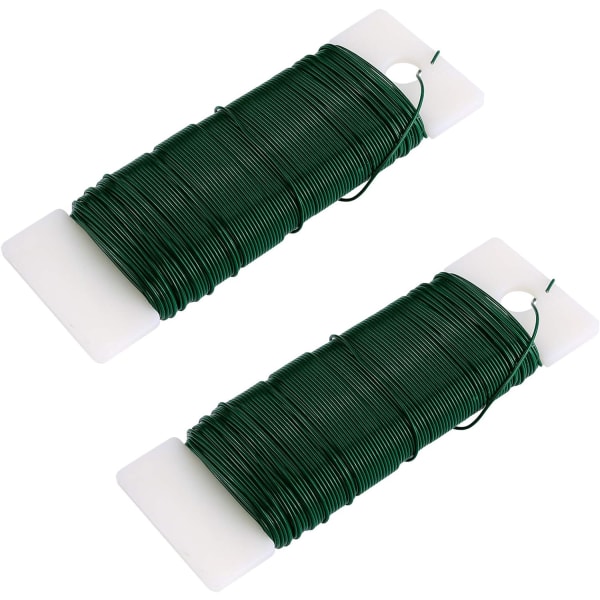 2-rullad grön floristtråd flexibel paddeltråd för gör-det-själv hantverk, julkransar, kransar, blomsterbuketter och blomsterarrangemang