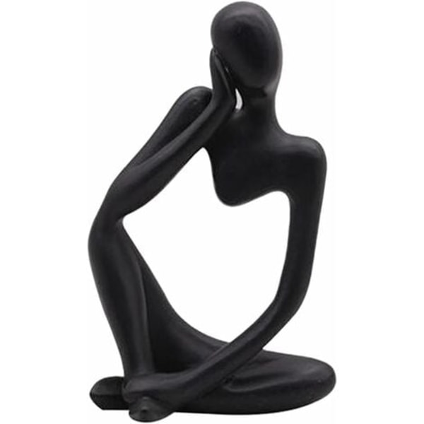 The Thinker Statue, Resin Thinker Abstract Sculpture Statue Modern Figure Statue Home Decor Desk Decoration Birthday Gift Black Left