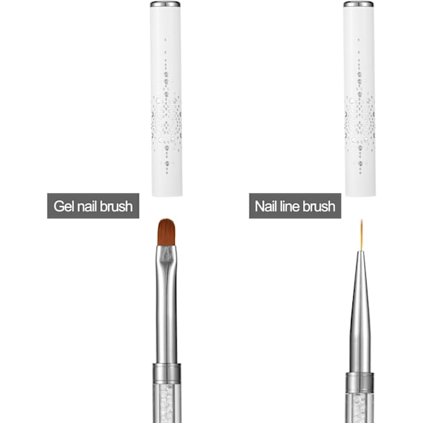 Nageldesignborste, fransk nagelborste nylonfiber nageldesignverktyg för kvinnor nageldesign