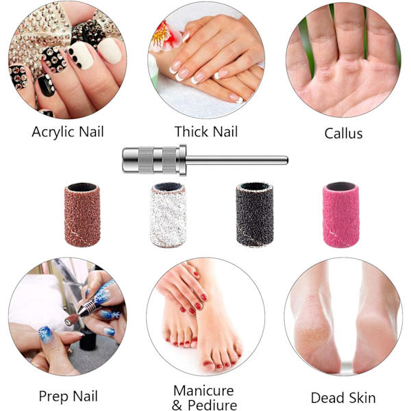 Slibeskive til neglefil, 100 stk. slibeskive, slibeovertræk til neglefil, korn 80/120/180/240 slibeskive til manicure