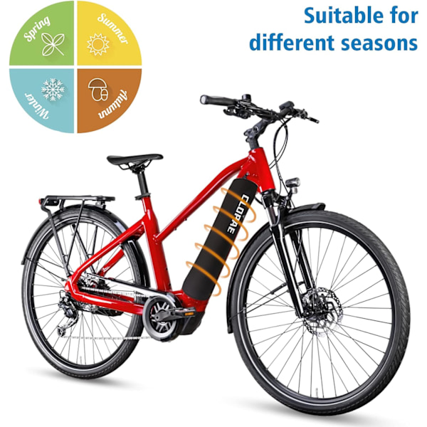 Ebike-batteriskydd, cykelbatteriskyddsfodral utan med 28-34 cm omkrets, Ebike-tillbehör orange