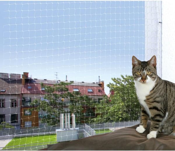 Transparent kattebeskyttelsesnet, 4 x 3 m