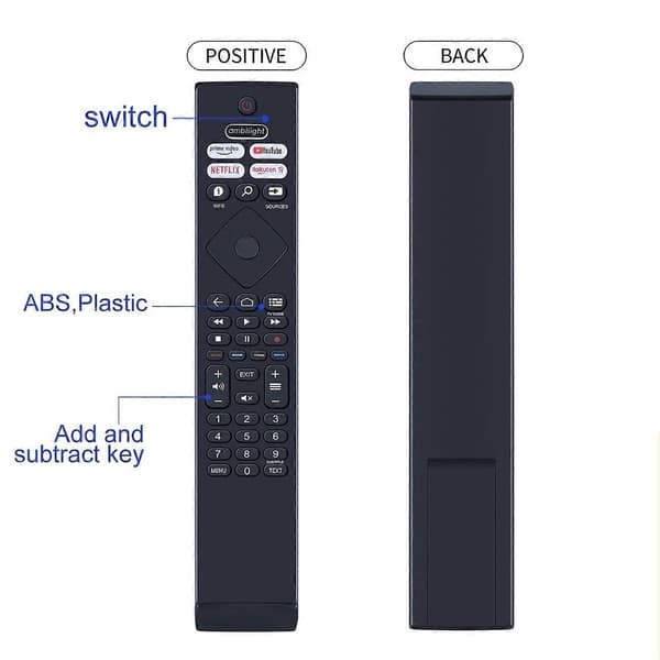 Type A BRC0984501/01 Kompatibel med Philips TV Fjernkontroll Erstatning