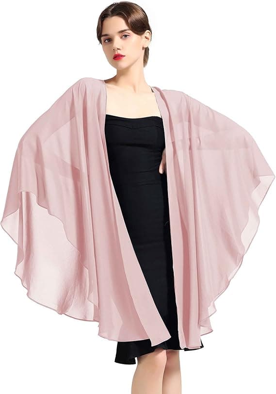 Chiffon Skjerf Stola Bolero Dame Til Aftenkjole Festlig Bryllup Light purple