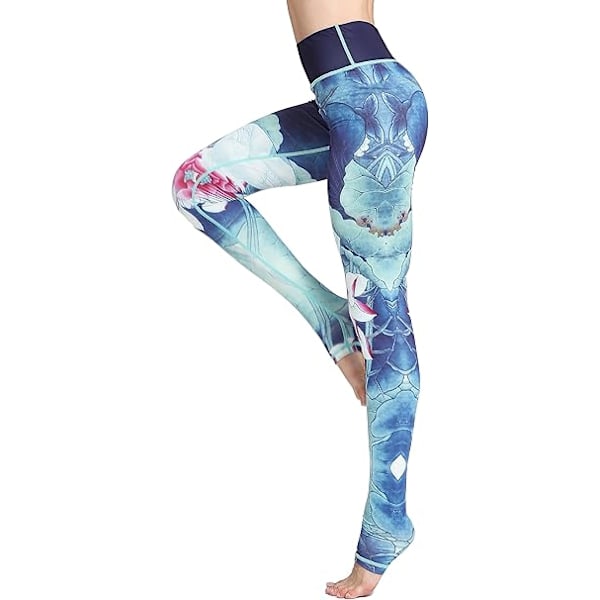 Dame Yoga Bukser Lange Sports Leggings Løpetights Høy Midje Stretch Treningsbukser Style 2 XL