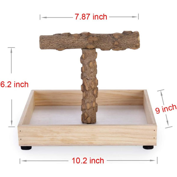 Fuglestand bordplate, papegøye lekeplass stativ abbor gym for små mellomstore papegøyer 10.3 x 9 x 2.05 inches