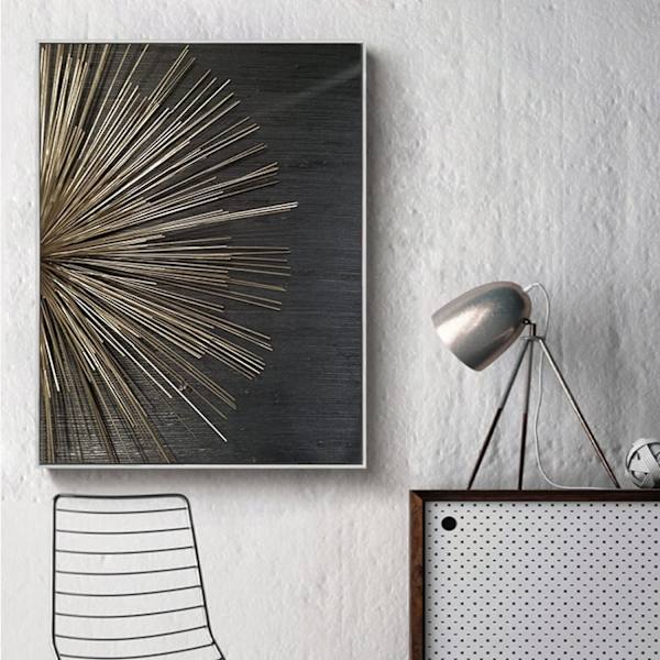 3-delad canvas linjetextur affischuppsättning, endast målning, ingen ram 30*45cm
