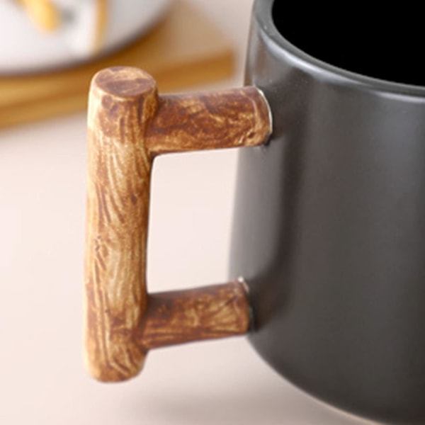 3D Söt Hund Kaffemugg Keramiska Tekoppar med Lock & Sked Tecknad Shiba Inu Kopp Inbäddat Djur Utanpå Morgonmugg 420ML Black