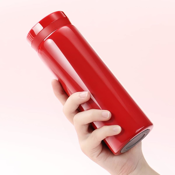 Liten Flaske, Søt Vannflaske, Vakuumisolert Flaske for Varm og Kald Drikke, Holder 12 timer Varm og 6 timer Kald (Rød, 200ml)