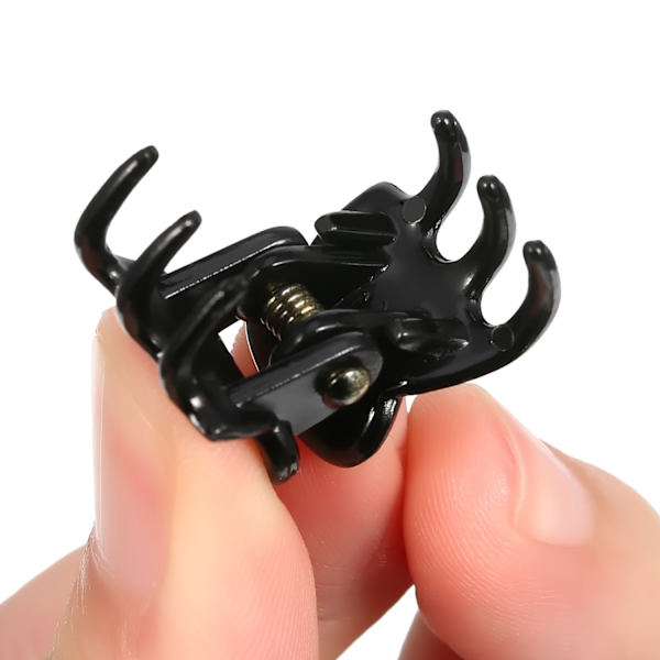24 stk. Mini hårklemmer i plast, hårklemmer, klemmer for jenter og kvinner Black 0.6 inch