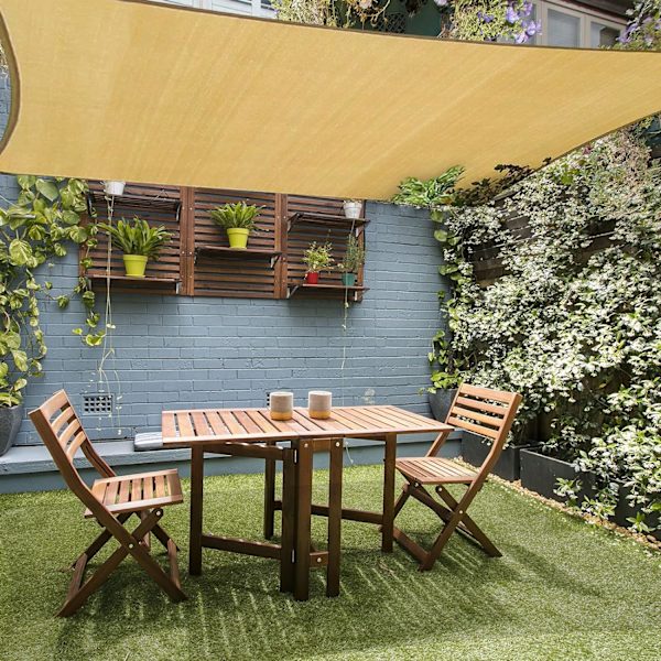 Rektangulær skygge seil 2x3 m, pustende HDPE skygge klut (185g/㎡), rektangulær skygge nett, motstandsdyktig UV-strålebeskyttelse for uteplass hage terrasse, beige
