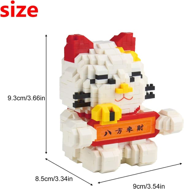 Mikrobyggstenar Mini Husdjur Byggstenar Leksaker för barn Fortune Cat Model 4568