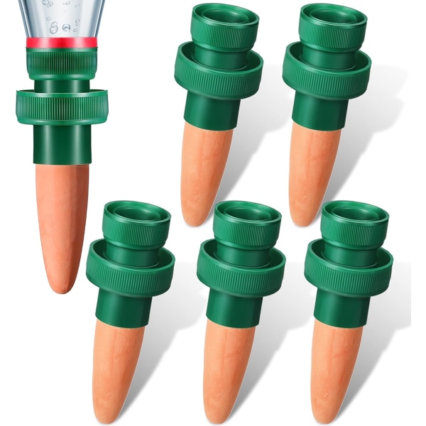 Flaske Adapter Selvvannende Pigger, Terrakotta Plantevanningspigger, Bruk med Cola-flasker 5pc red ceramic