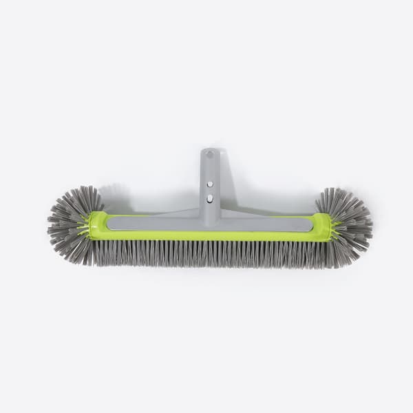 Poolborste - 43 cm - Rengör poolbotten och väggar - Effektiv i hörn - Grå plast